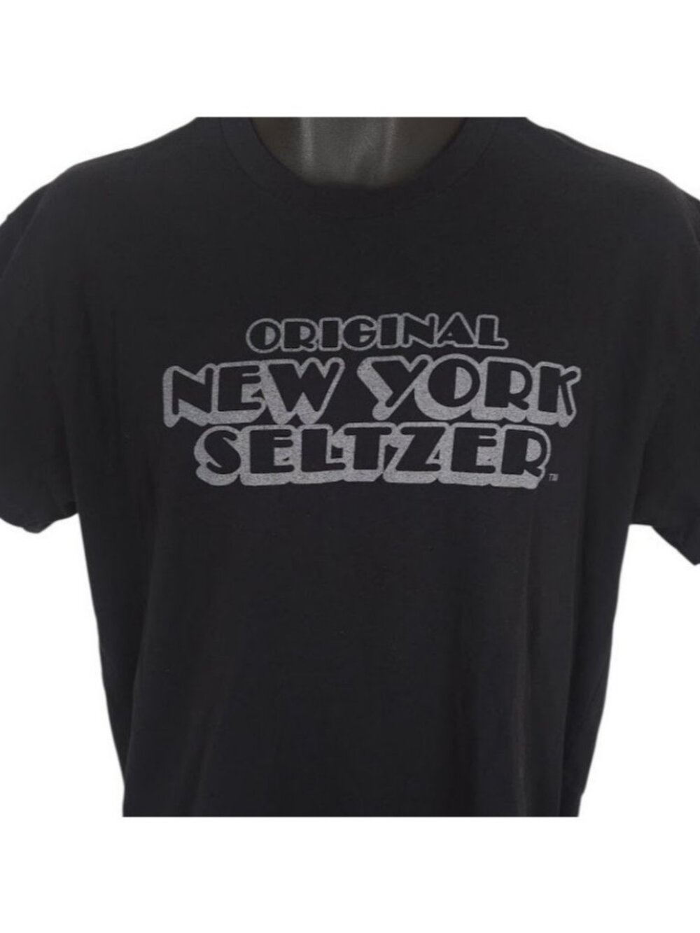 Original New York Seltzer T Shirt Mens Size Medium Black Retro 80s Soda Tee